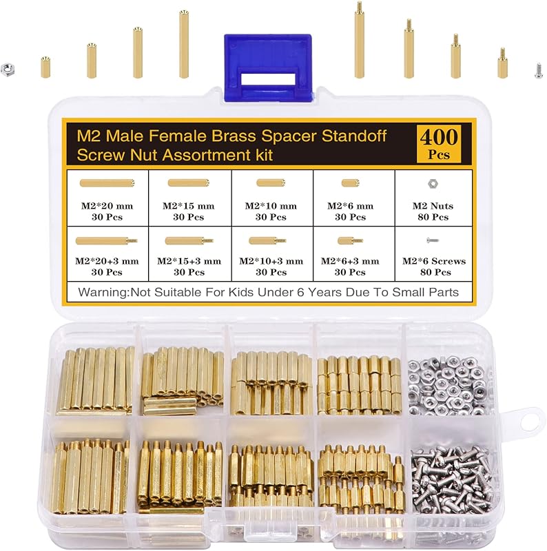 Kit 400 Pzas Separadores Tornillos M2 Latón para Placa Base