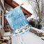 Bandera jardín gnomo invierno 28x40pulg arpillera copos nieve
