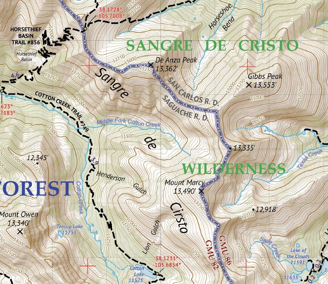 Mapa Norte y Mapa Sur Sangre de Cristo