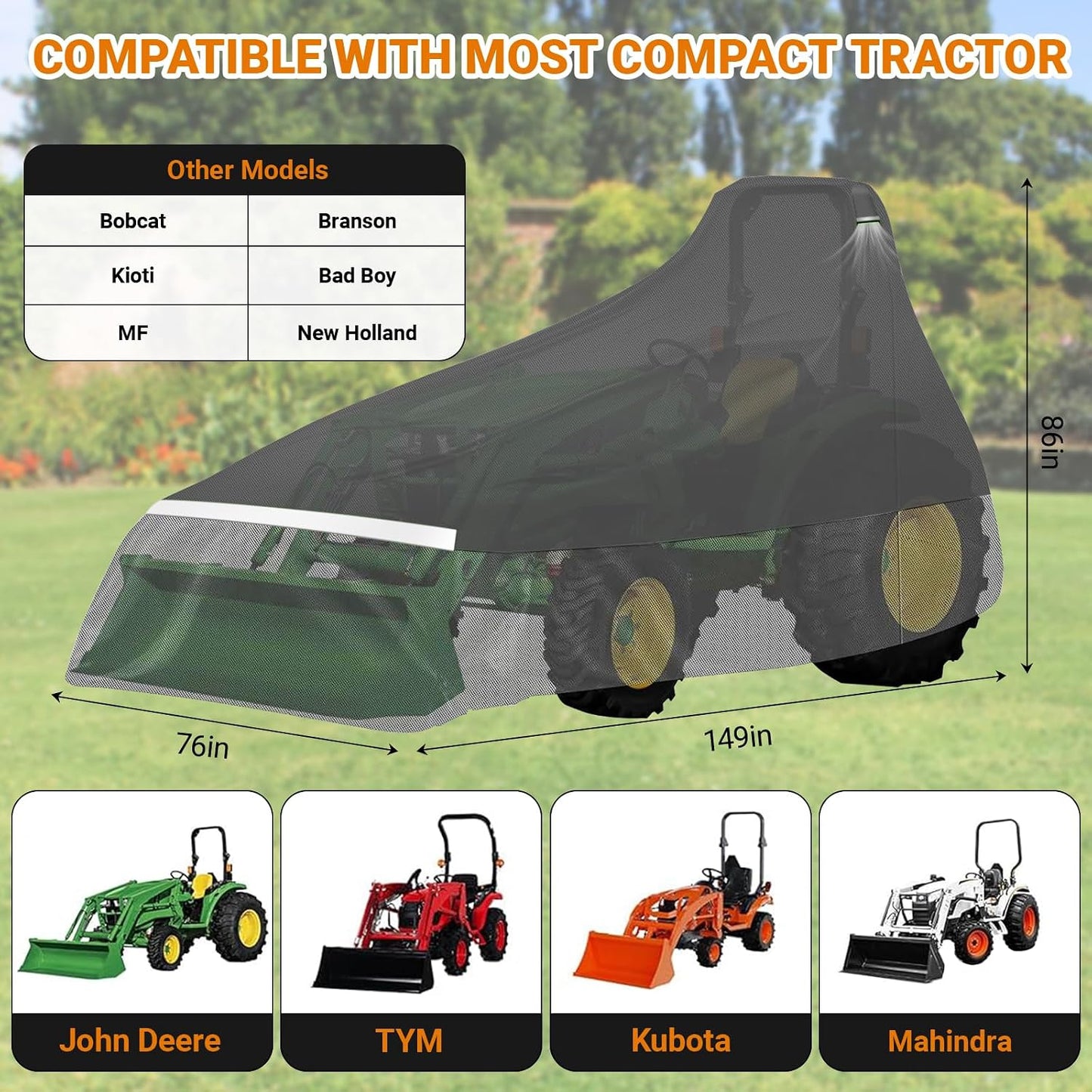 Cubierta tractor Kubota John Deere 420D impermeable