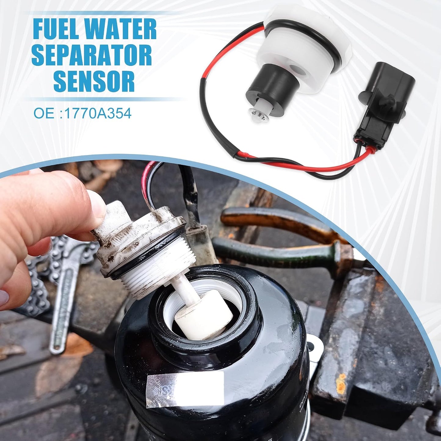 Sensor agua combustible Mitsubishi Triton 06-15 plástico blanco