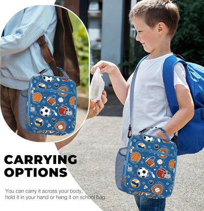 Bolsa de almuerzo deportiva para niños con aislamiento color azul