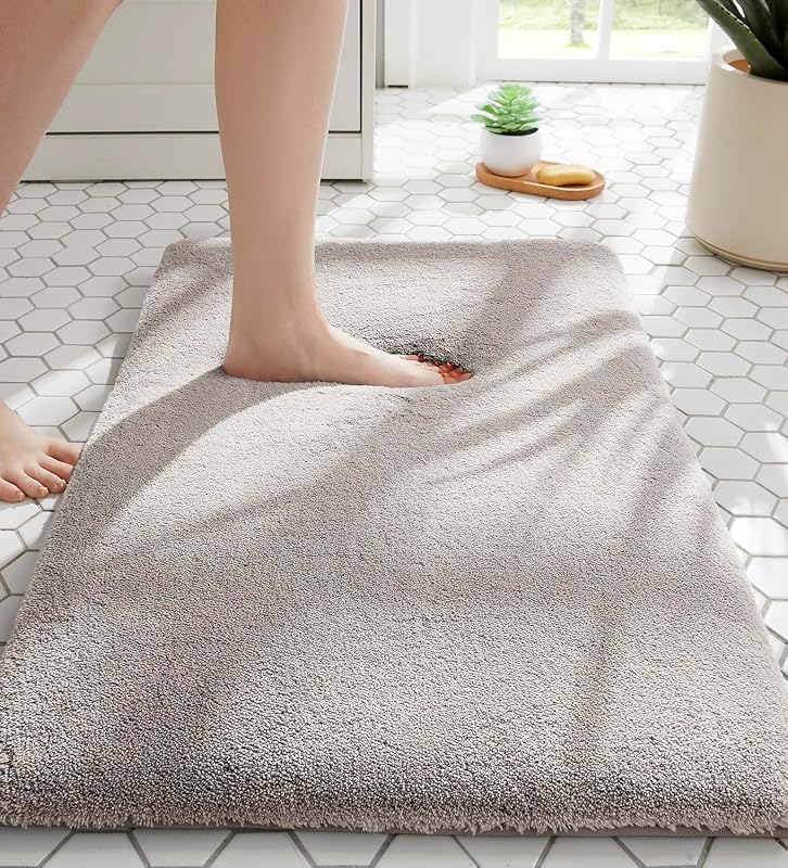 Alfombra baño 24x17 Camel espuma elástica antideslizante