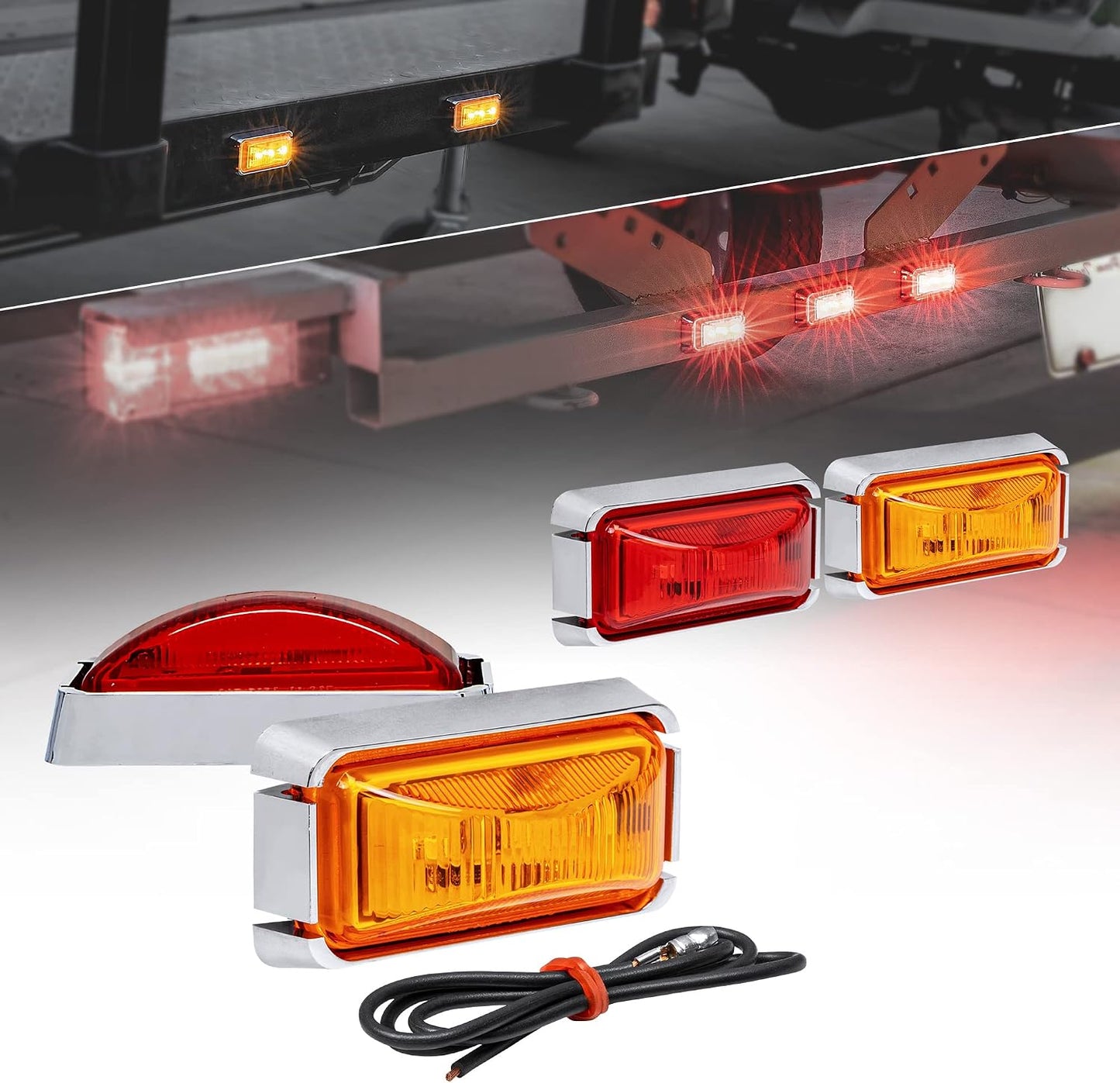 4 Luces LED 2.5" Ámbar Rojo IP67 para Camión