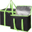 4 Pzas Bolsas Aisladas Pizza Reutiliz. Negro Borde Verde