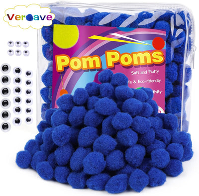150 Pompones Azul Oscuro 1pulg para Manualidades