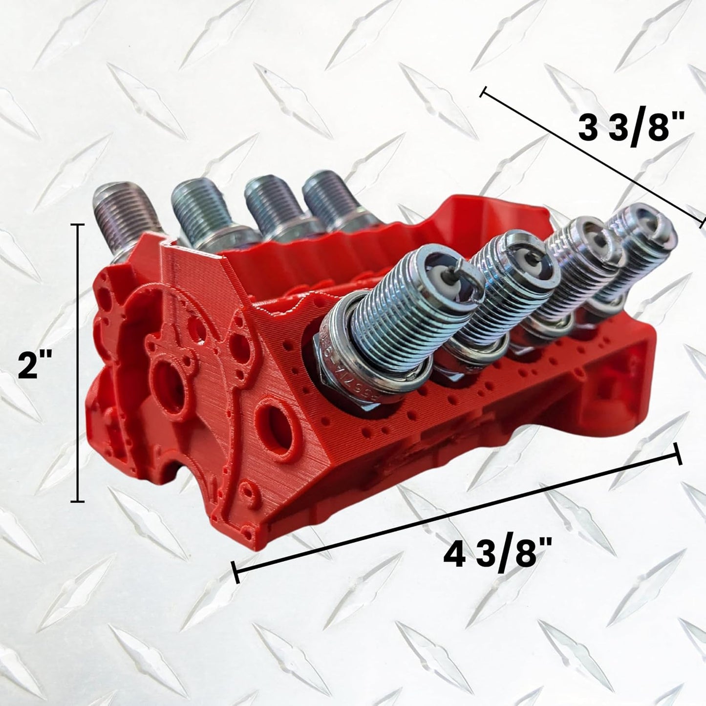Soporte bujías V8 3D organizador regalo coleccionista rojo
