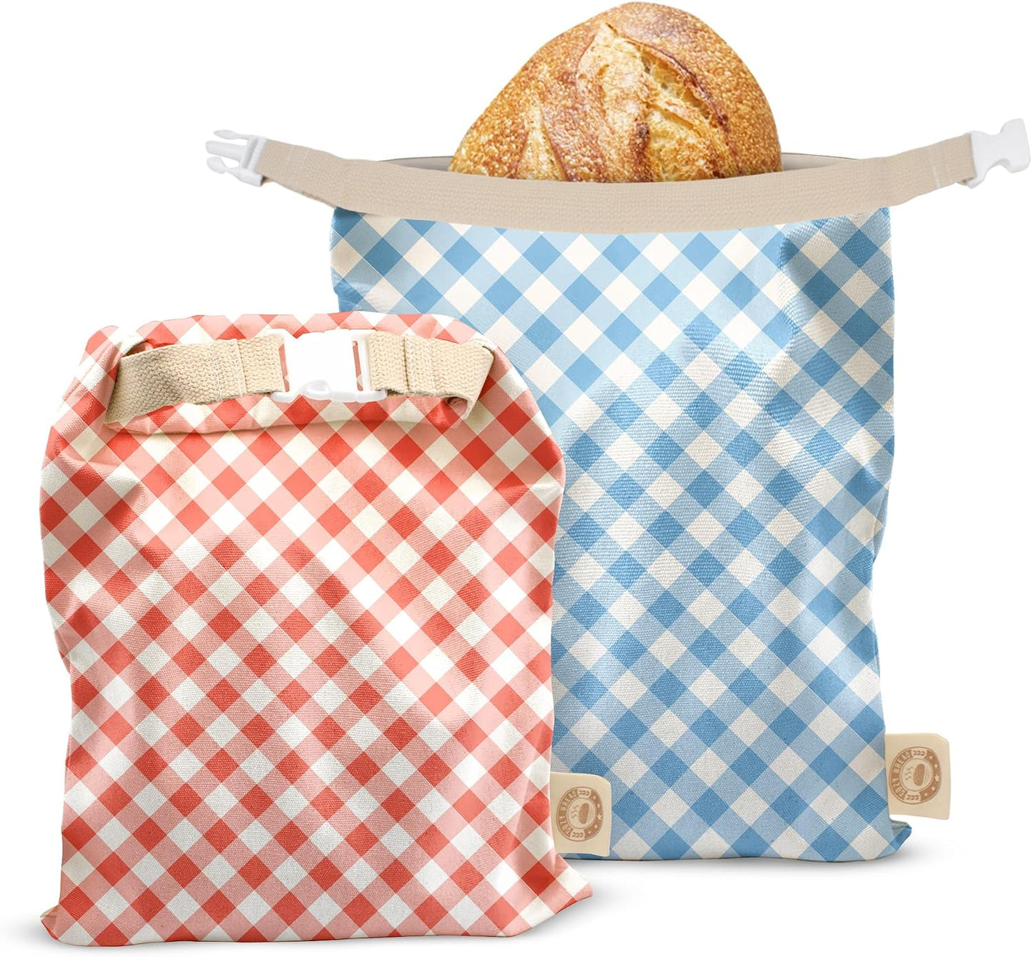 Set bolsas reutiliz. para pan Gingham