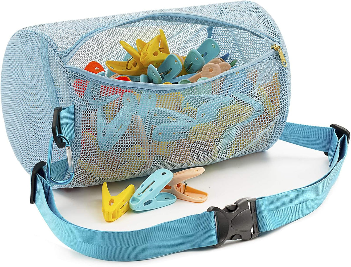 Bolsa red con cremallera tendedero tela transpirable azul