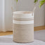 Cesta de cuerda para lavandería 58L marrón y blanco