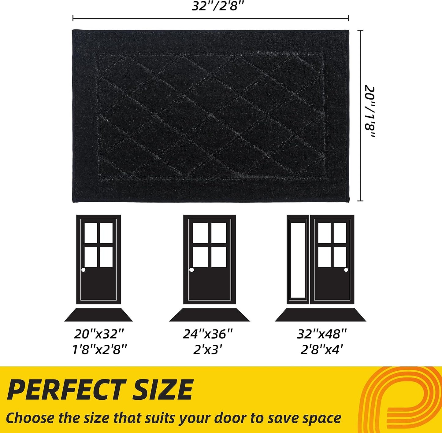 Tapete puerta 20x32pulg antiderrap lavable para perro