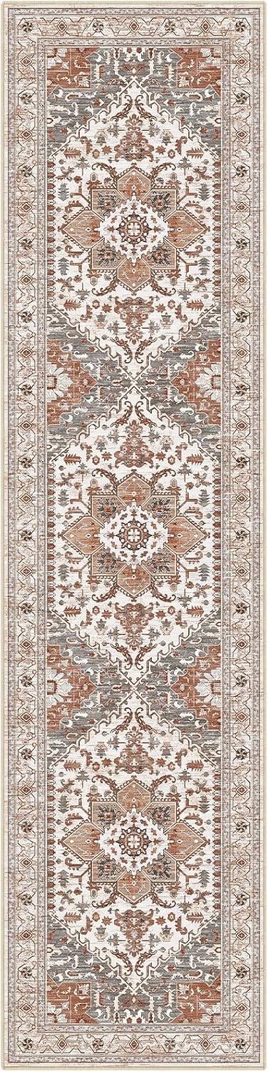 Alfombra pasillo lavable antiderrap boho vintage 2x8pulg