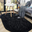 Alfombra lanuda dormitorio niños 2.6x5.3ft color negro