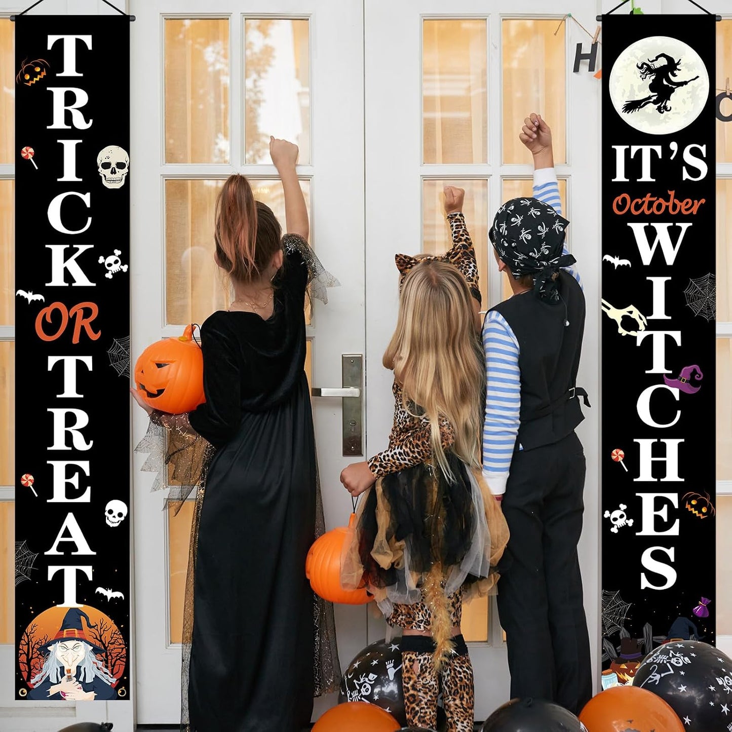 Cartel puerta Halloween 70pulg reutilizable interior y exterior