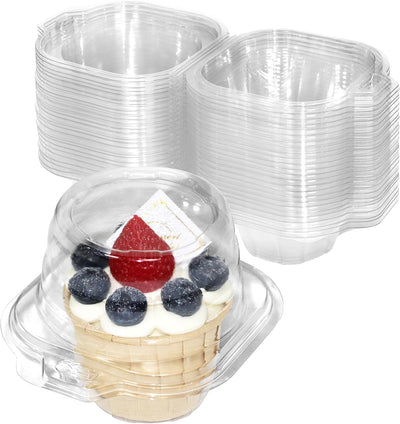 25 Cajas Plástico Cupcakes Transparentes Reutiliz.