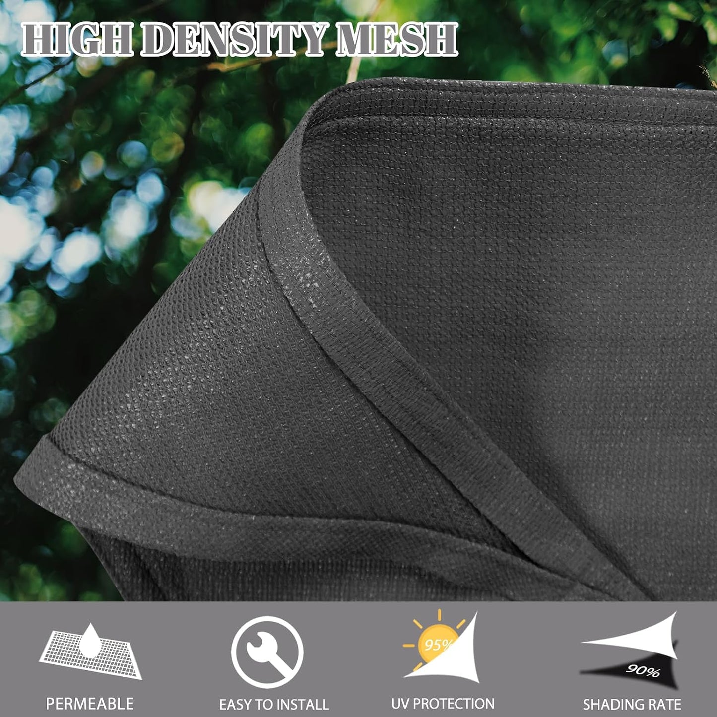 Toldo parasol rectangular 12x16ft gris oscuro patio jardín