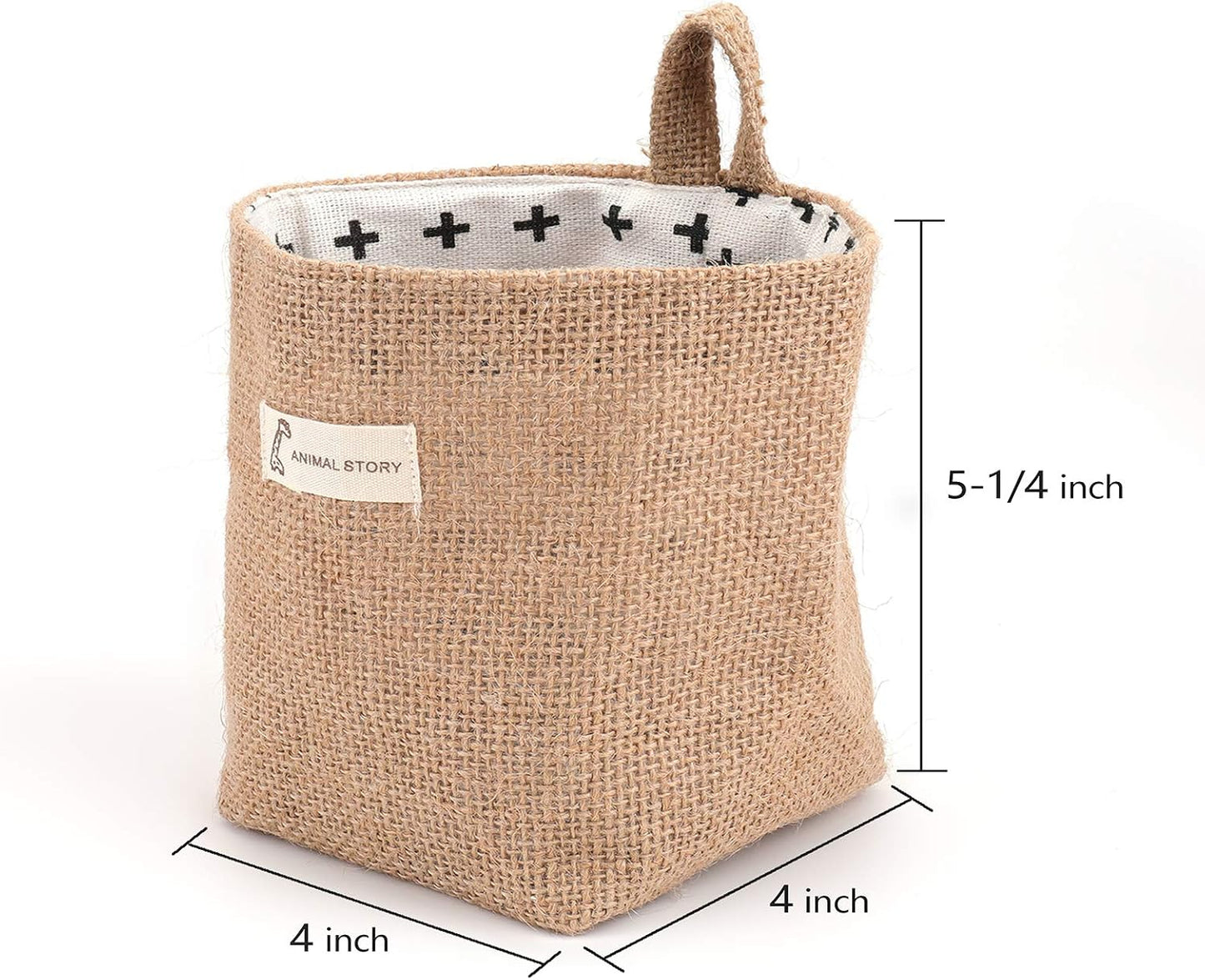6 Pzas Bolsas Almacenamiento Colgantes Algodón Lino Plegable