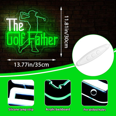 Letrero neón golf para pared hombre regalo cumpleaños deportivo