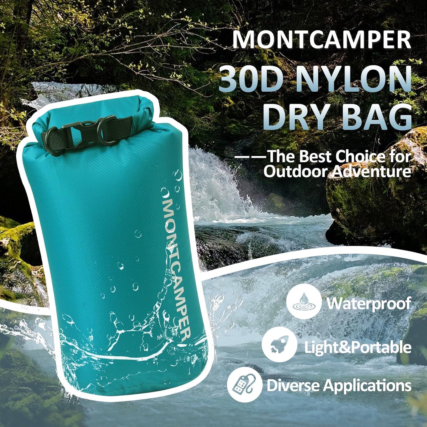 Saco almacenamiento impermeable nailon 5L para campamento