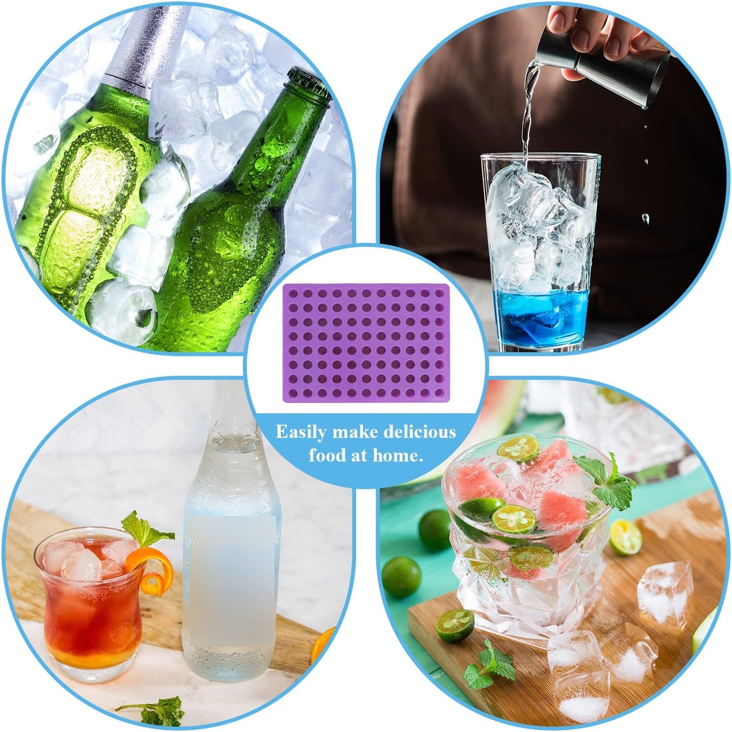 Molde silicona 88 cavidades para gomitas y hielo