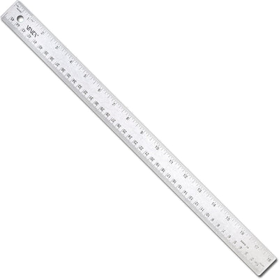 Regla acero inox 0-18pulg con base antideslizante