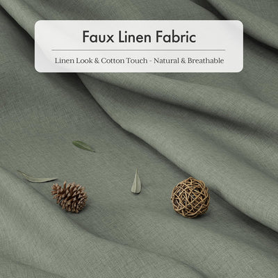 Cortina ducha bohemia tela lino sintético 72x72pulg verde salvia