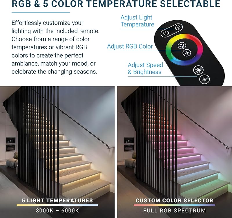 Kit iluminación LED sensor movimiento escaleras aluminio