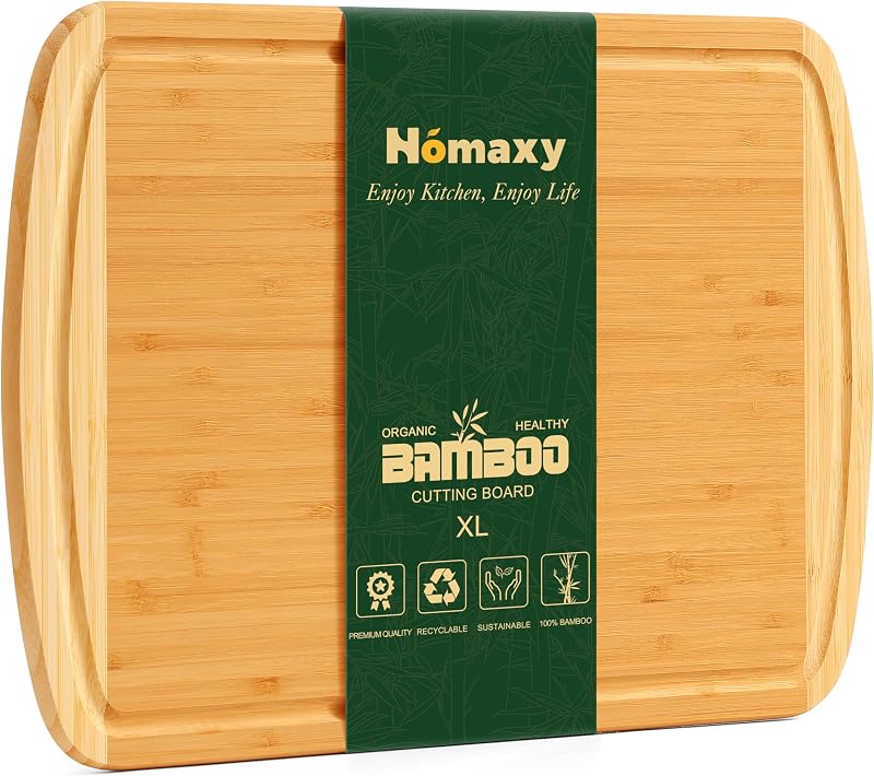 Tabla cortar bambú XL 18x12.5 con ranura para jugo