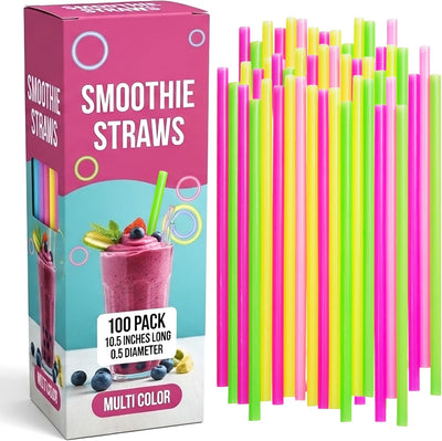 Pajitas Boba para batidos plástico multicolor paquete