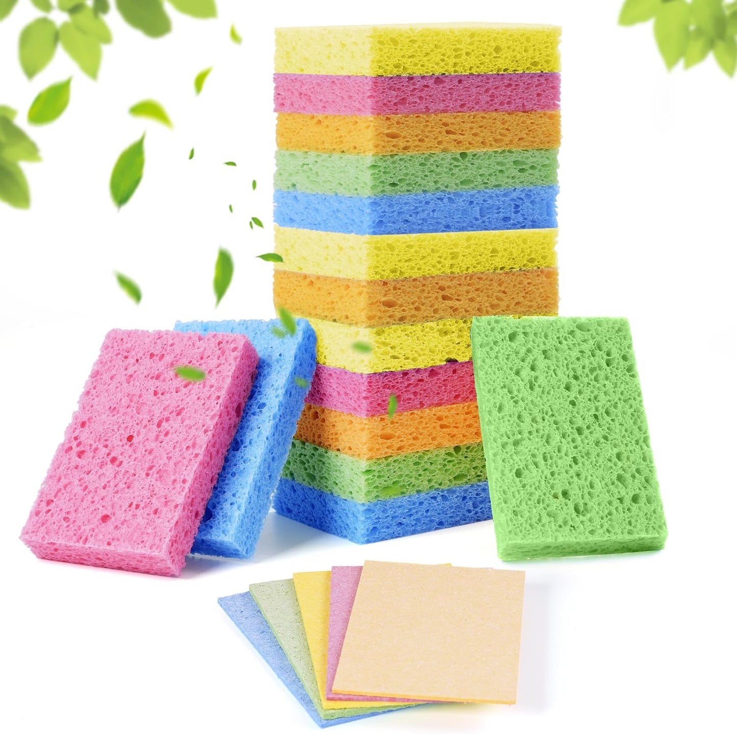 15 Esponjas Celulosa Cocina 5 Colores No Rayan Biodegradables