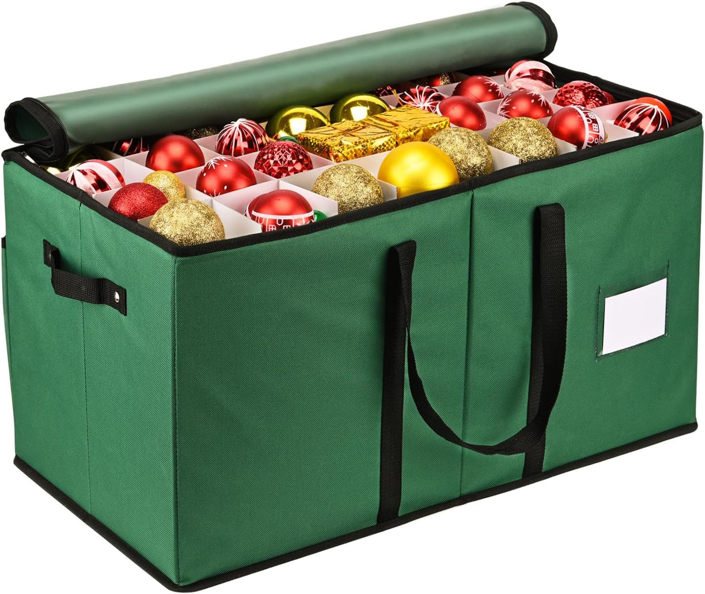 Caja almacenamiento adornos navideños 128pzas 3"