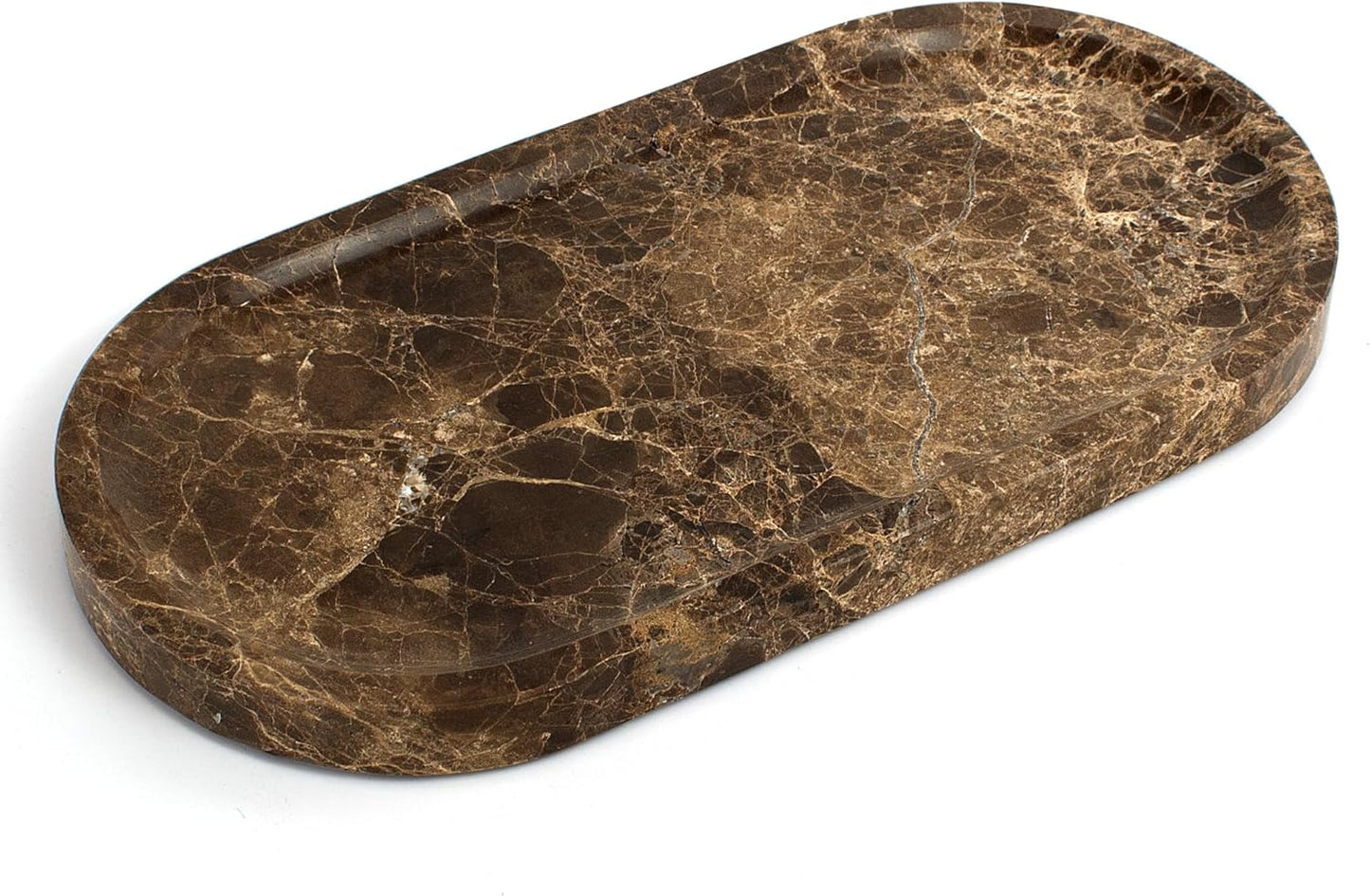 Bandeja mármol natural marrón oscuro 11.8x6" decorativa