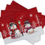 4 Manteles Lino Rojos con Muñeco Navidad 12x18pulg