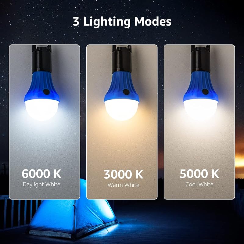 2 Linternas Camping LED con Baterías y Cable USB