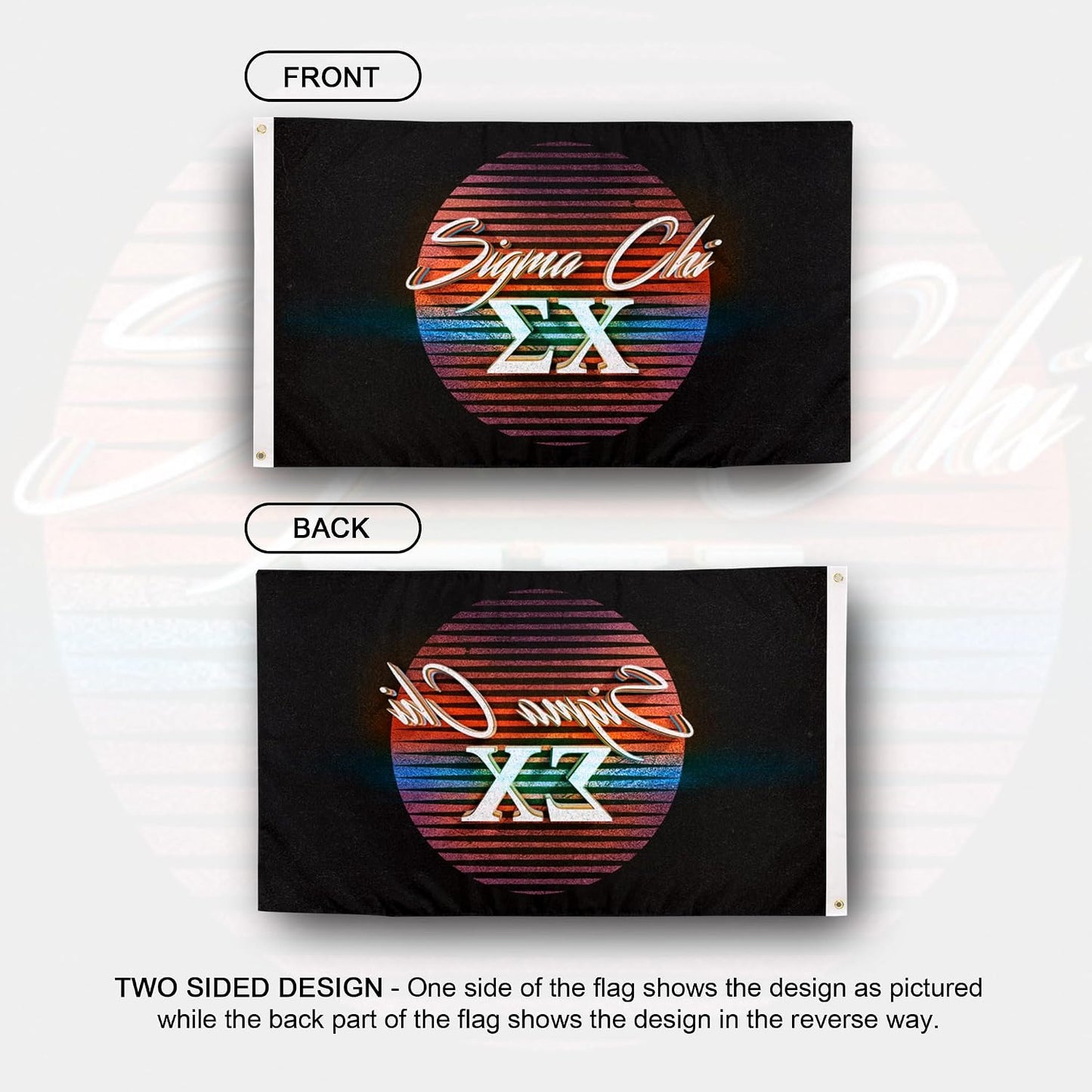 Bandera fraternidad Sigma Chi 80 3x5ft