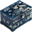 Caja joyería laqueada 2 niveles grúas azul