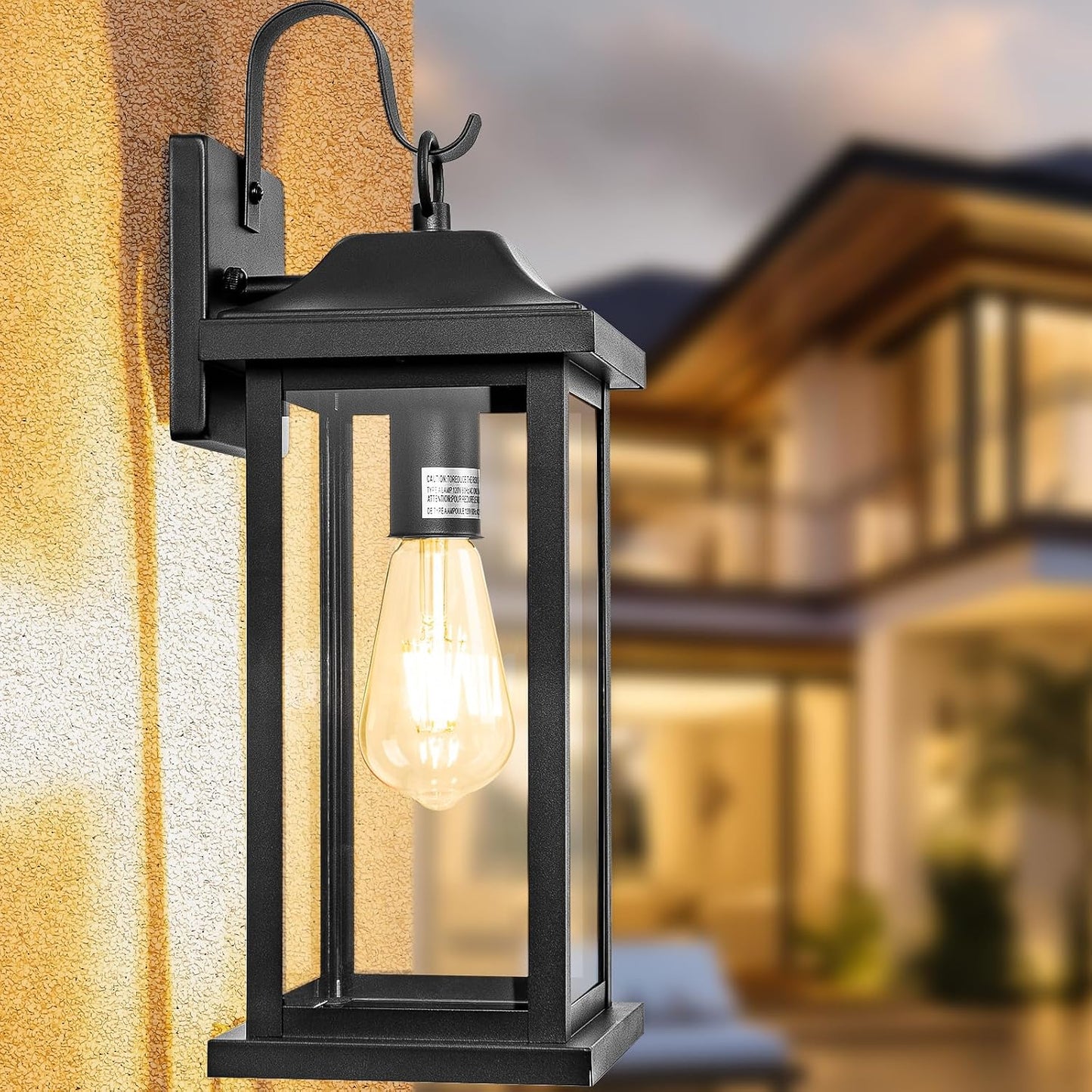 Lámpara pared exterior grande 17" vidrio transparente IP65
