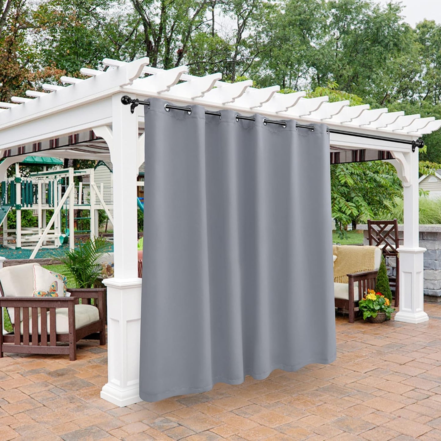 Cortinas opacas impermeables para patio 1 panel