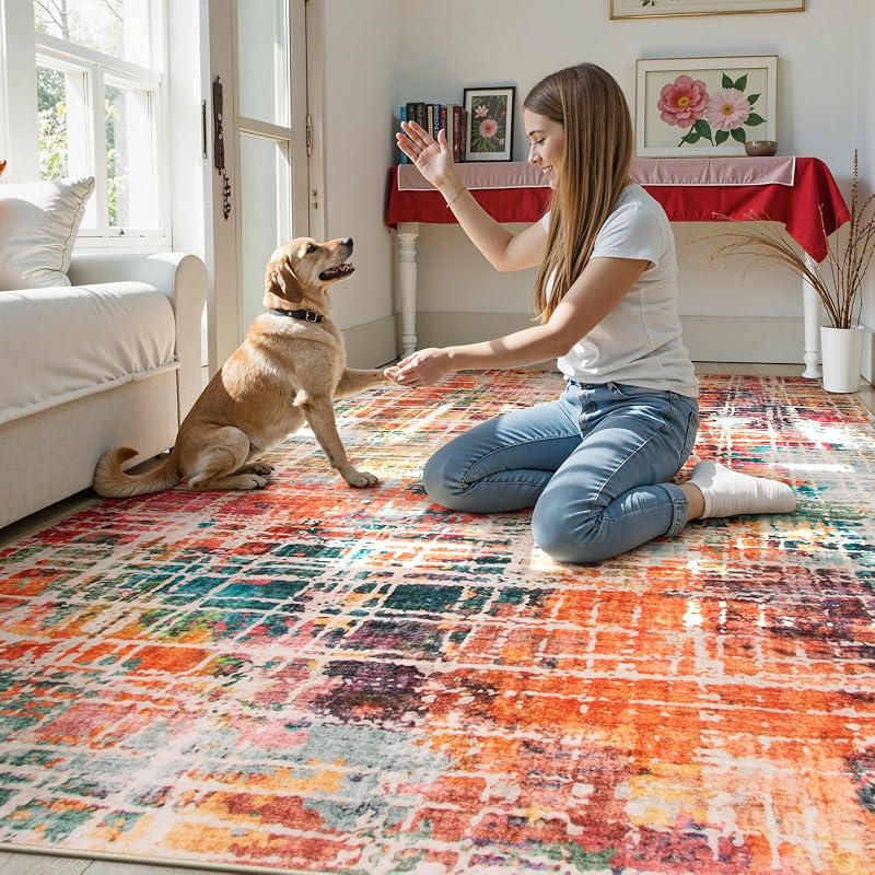 Alfombra plegable antiderrap 8x10ft sala moderna