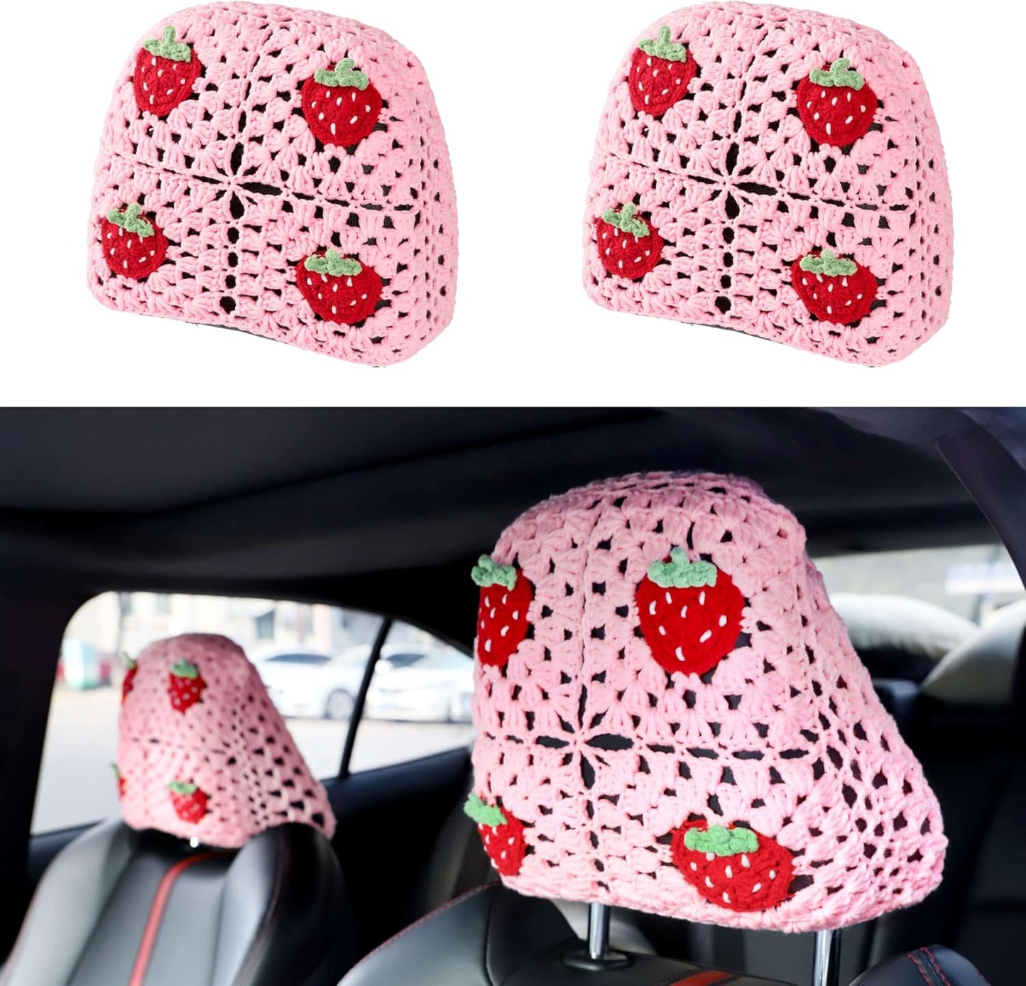 2 Pzas Funda Reposacabezas Ganchillo Estilo Bohemio Coche