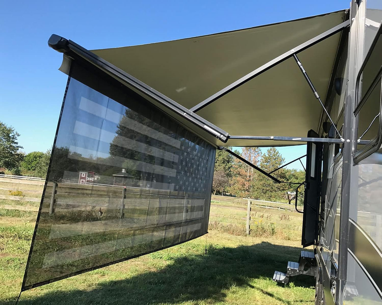 Pantalla parasol toldo 8x20pulg malla negra UV