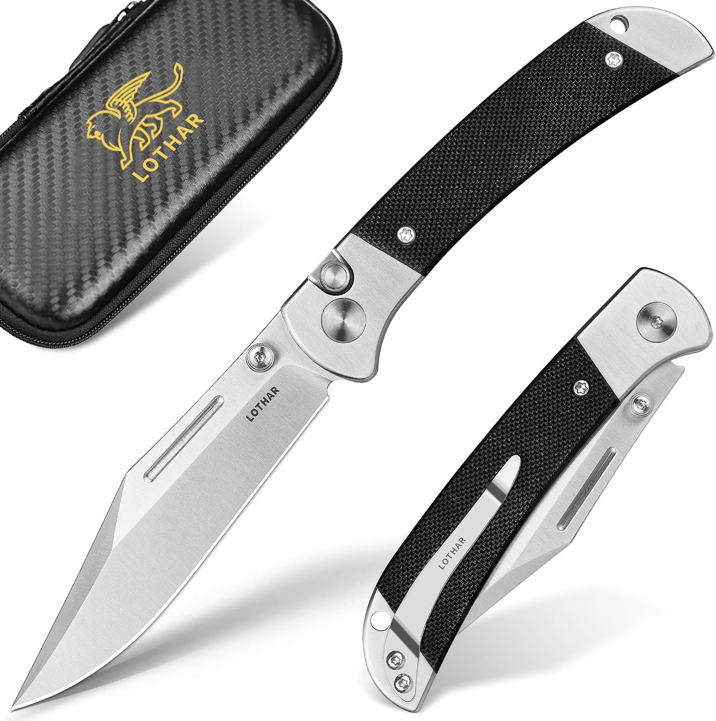 Cuchillo EDC 14C28N 2.98pulg mango G10 bloqueo botón