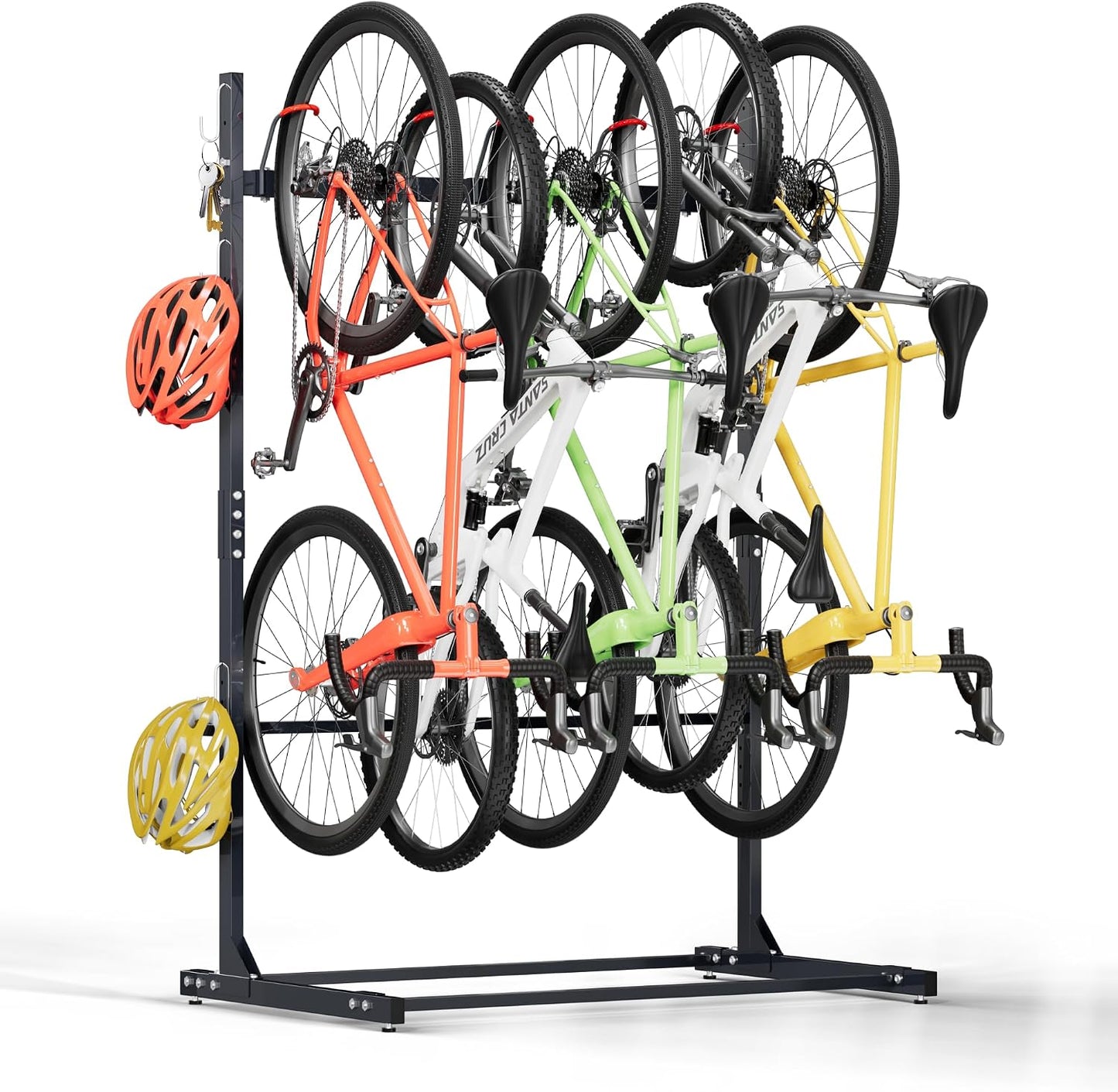 Soporte 5 bicicletas ganchos estante vertical garaje 52"