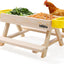 Comederos bebederos pollo madera hechos a mano con mesa picnic