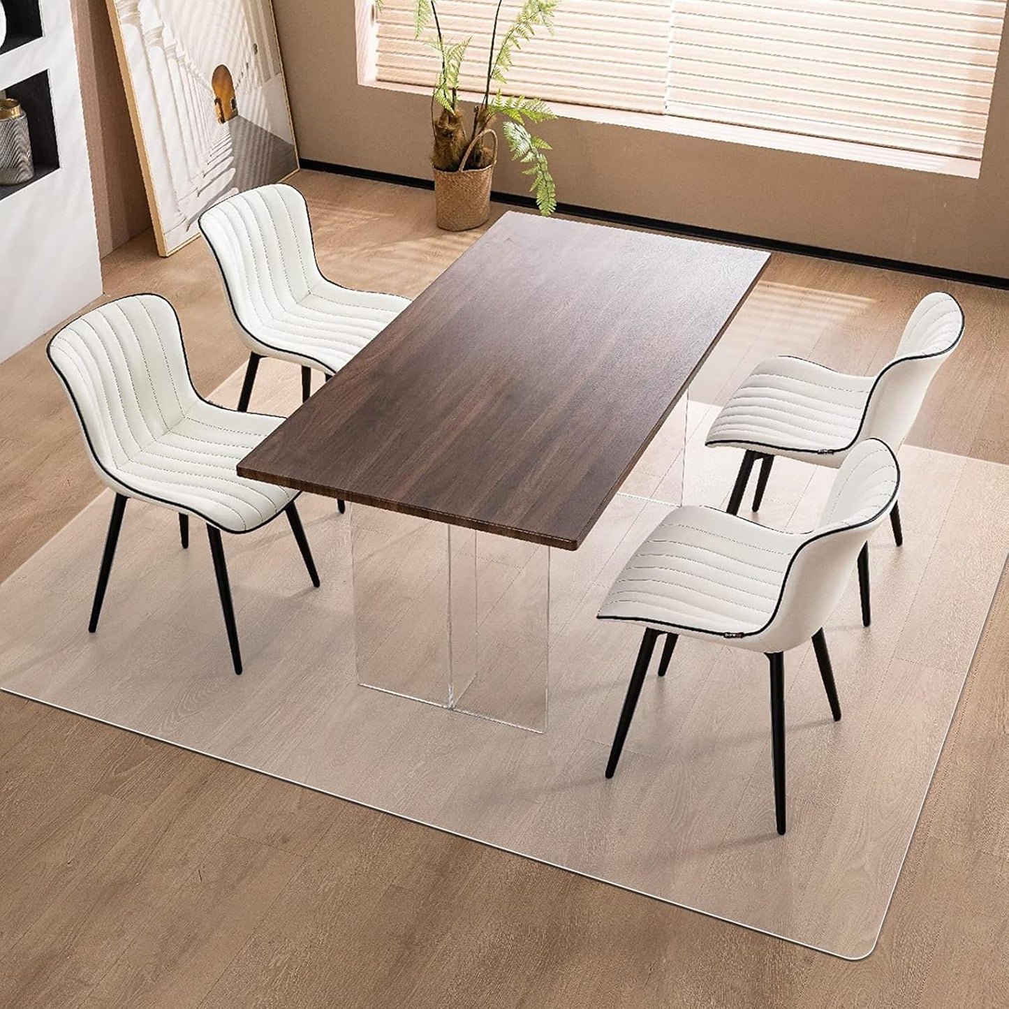 Tapete PVC antiderrap transparente 3x5ft para hogar
