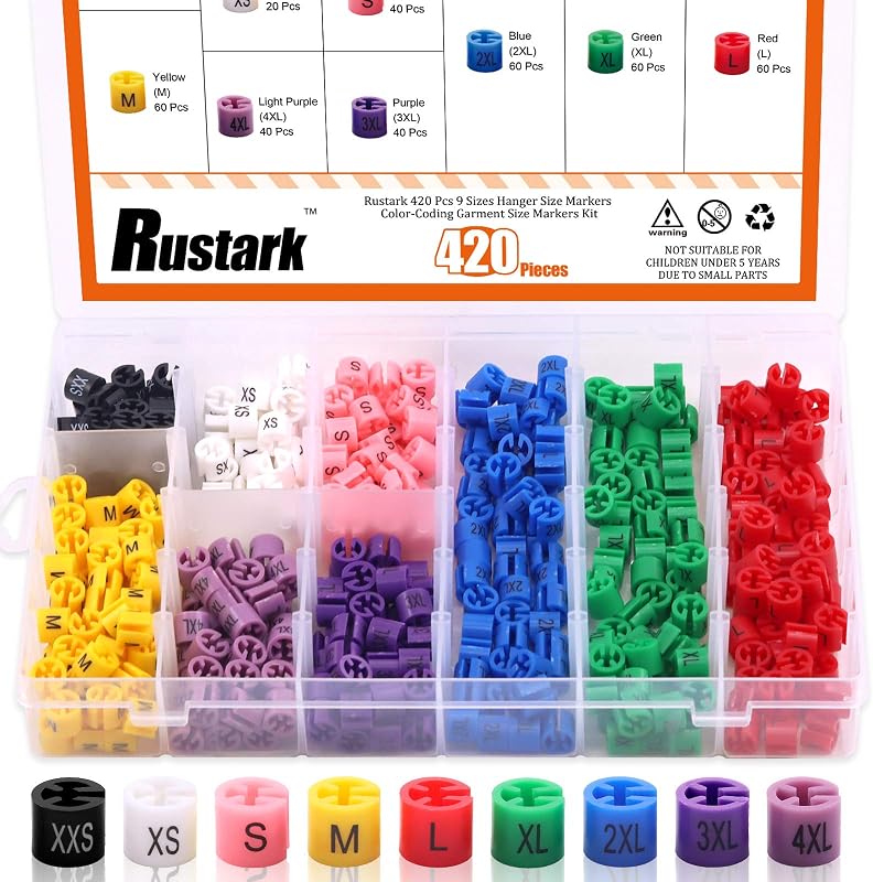 Juego 420 marcadores 9 tamaños XXS-4XL con caja