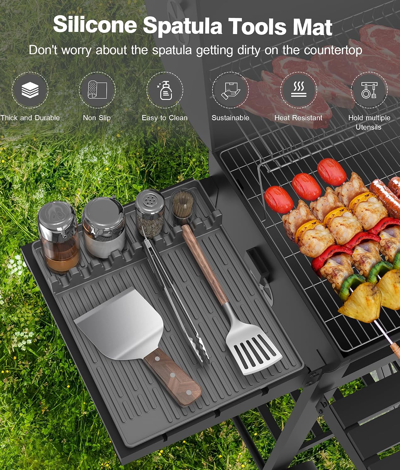 Set herramientas parrilla silicona Blackstone espátula goteo