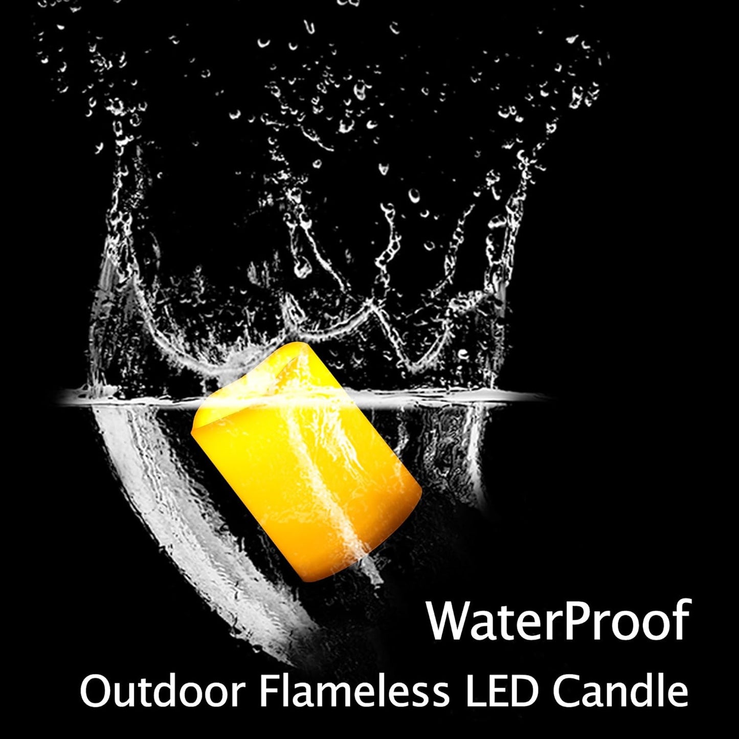 2 Velas LED sin llama 3x4pulg impermeables para exteriores