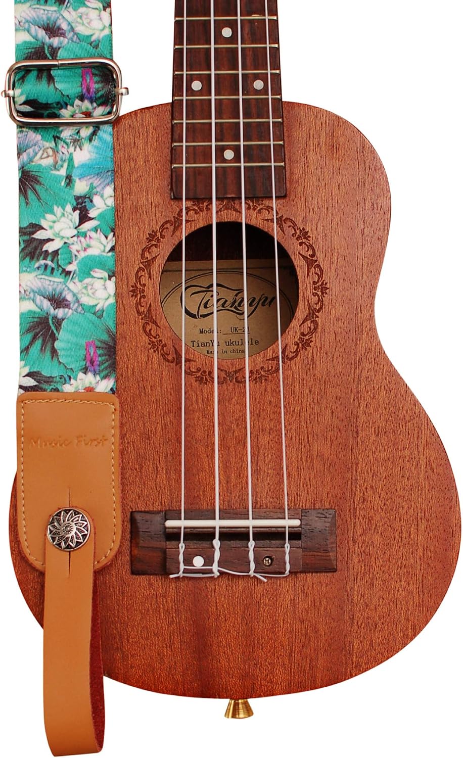 Correa hombro ukelele cuero genuino y nailon suave