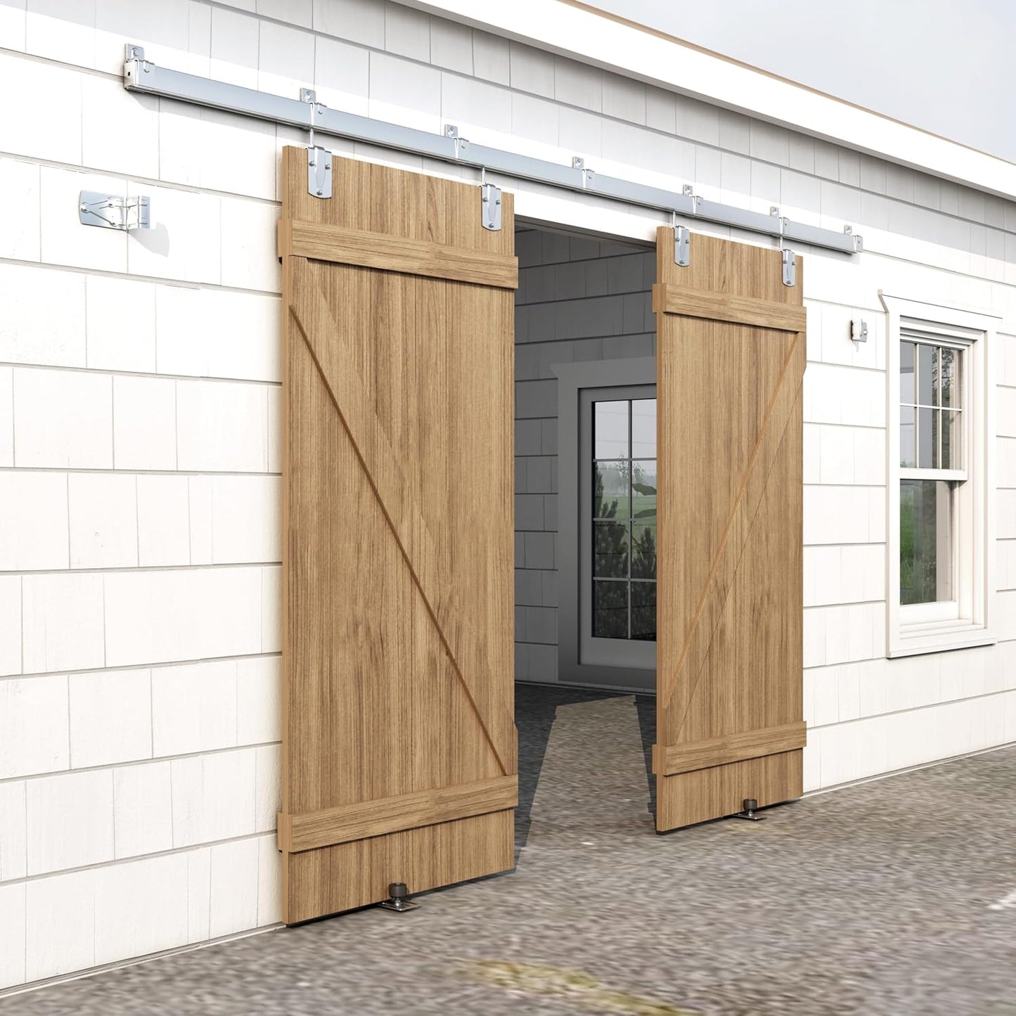 Kit herraje puerta corredera acero galvanizado 10ft 450lb